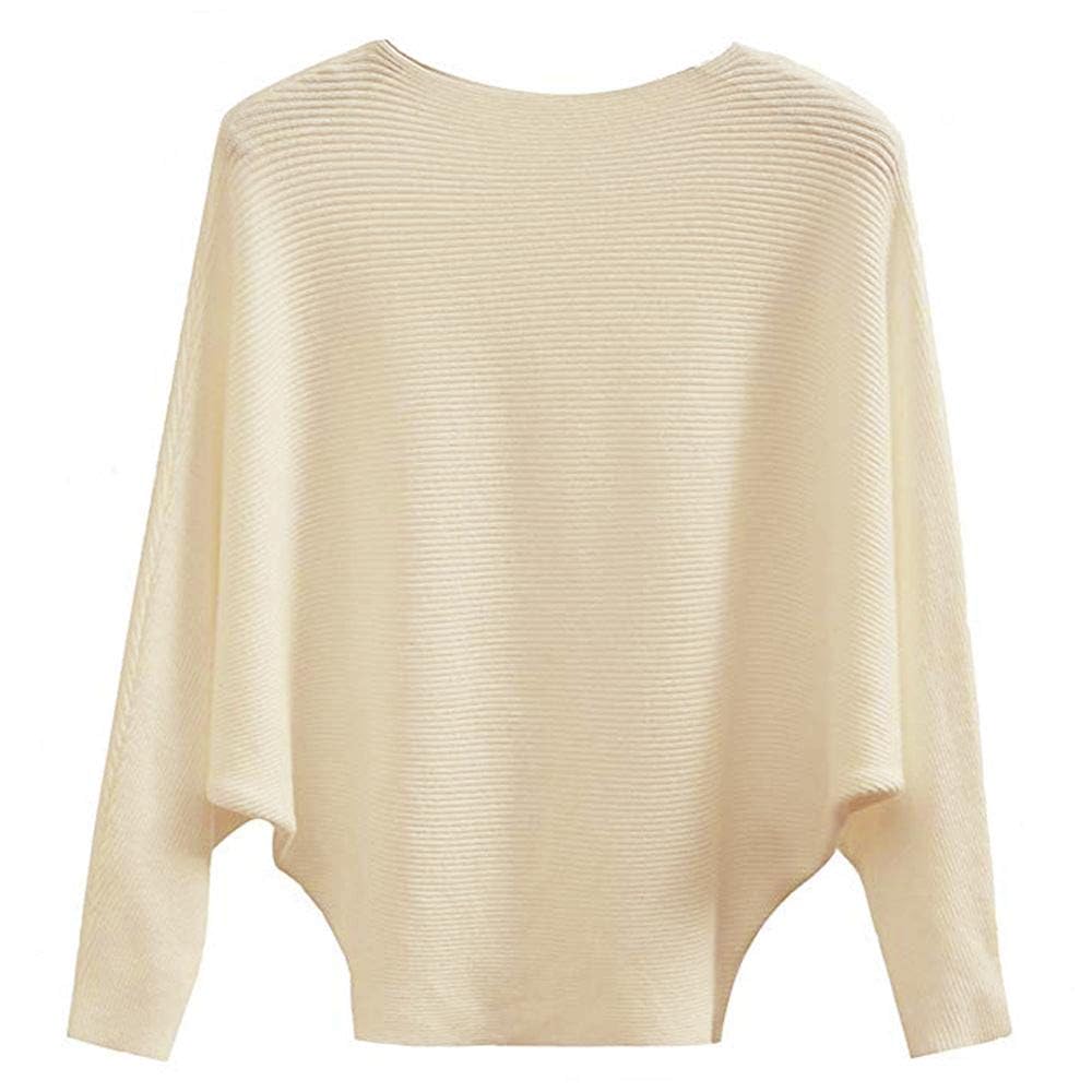 UNUSED Damaged boatneck sweater サイズ2 新品 EDSTAR Boat Neck Batwing Sleeves Dolman Knitted Sweaters