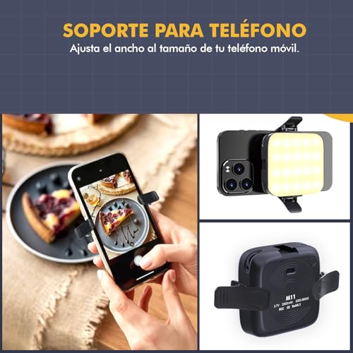 ETROBOT Luz RGB para cámara, 96 LED para Selfies, 13 Modos, Recargable con Clip para teléfono, portátil o cámara. Ideal para Maquillaje, Youtube, TikTok, transmisión en Vivo, fotografía y Vlogs. - imagen 7