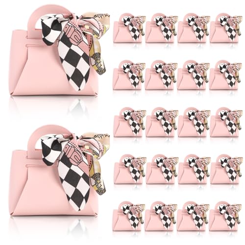 Jucoan 24 Pack Mini Pink Handbag Candy Bags for Party