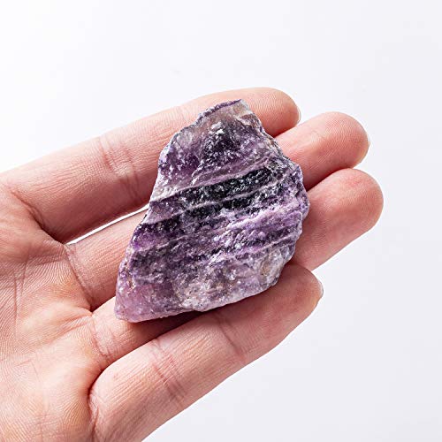 Image of Natural Purple Fluorite Crystal Specimen Raw Stone for Collection (1.5-2.2 inch)