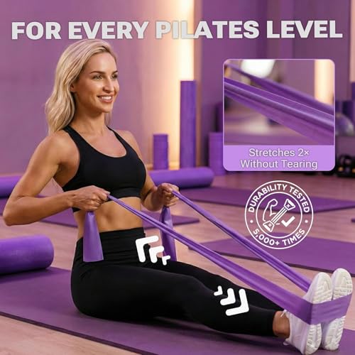 Omelya Pilates Board Premium Full Set – Home Reformer Fitness Equipment for Full Body Workout with Wrist Weights, Ring, Mini Ball & Resistance Bands - Image 8