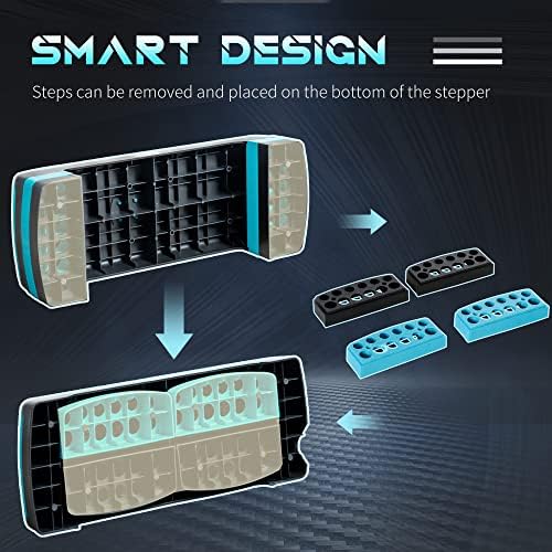 HOMCOM Aerobic Step, 10cm, 15cm & 20cm Height Adjustable Steppers for Exercise Workout, Nonslip Step Board Great for Home & Office