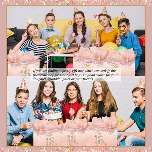 Vichona-Rose-Gold-16-Sweet-16th-Birthday-Gift-Bag-for-Girls-Sweet-16th-Birthday-Gifts-Decorations-for-Girls-16-Years-Old-Birthday-Gift-Bag-Card-for-Daughter-Granddaughter-Friends