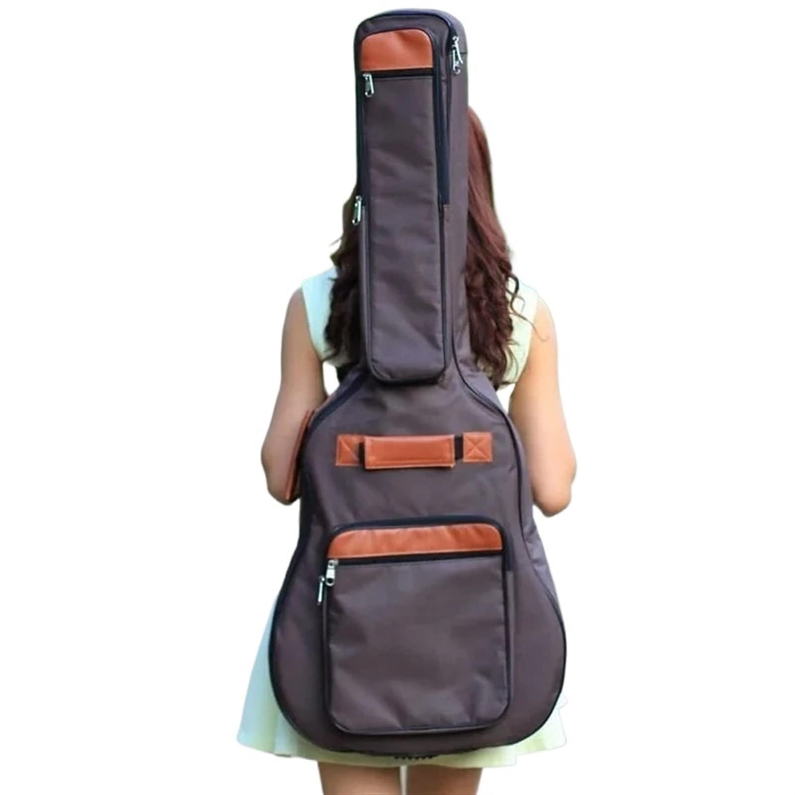 Funda para Guitarra Bolsa for Guitarra acústica de 40/41 Pulgadas, Resistente al Agua, Funda for Mochila Viaje, Duradera, con Almohadilla algodón Grueso, for Llevar a Mano(Brown)