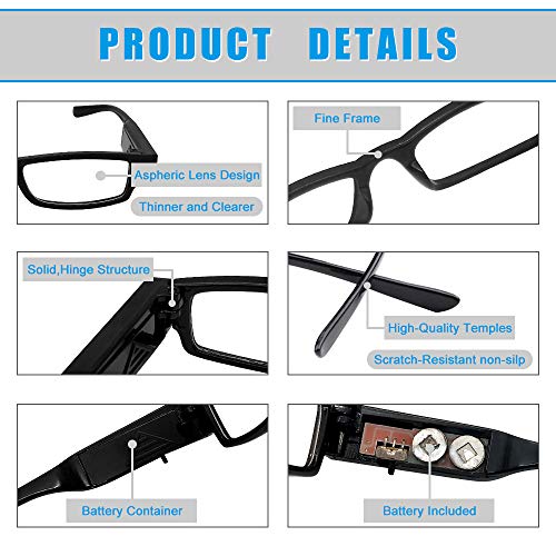 Duanmei Led Readers For Men Women Reading Glasses With Light Magnifying Glasses With Light Led Magnifier Eyeglasses Nighttime Reader Compact Full Frame Eyewear Unisex Clear Vision Lighted Eye Glasses thumb #2
