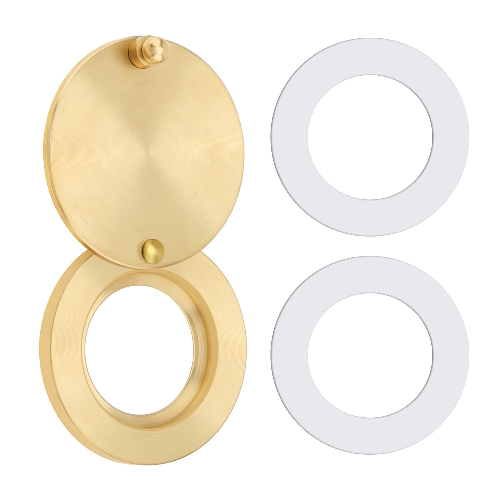 HOJLKLD Peephole Cover, Solid Brass Security Spy Hole Cover with Double-Sided Self-Adhesive Tape for 16 mm Diameter Door Viewer (1, Gold) — image 1