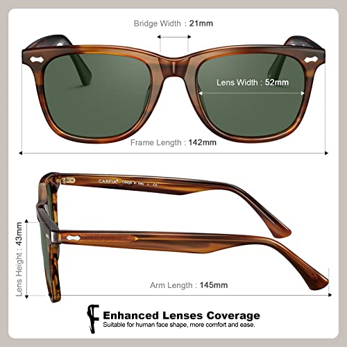 Carfia Acetate Men's Polarized Sunglasses Uv Protection For Driving Fishing Outdoor Shades Green Lens #TOP4