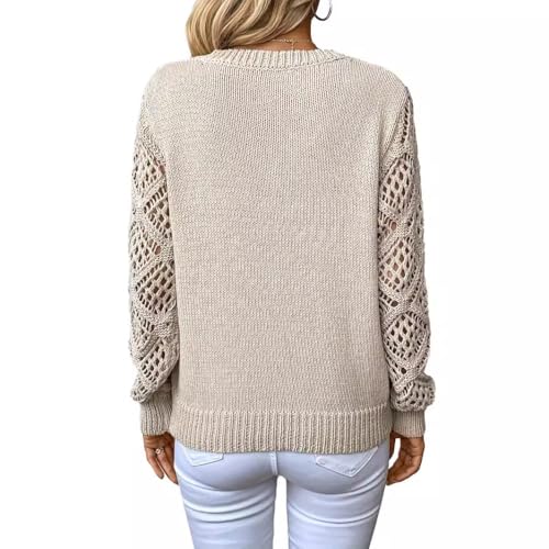 Image of ZAFUL Women's Cropped Sweater V-Neck Long Sleeve Pullover Jumper Knit Top | Crop Length, Ribbed Knit, Double V design, White sweater, Raglan sleeves, lantern sleeve, Fall & Winter, Loose fit, Oversized