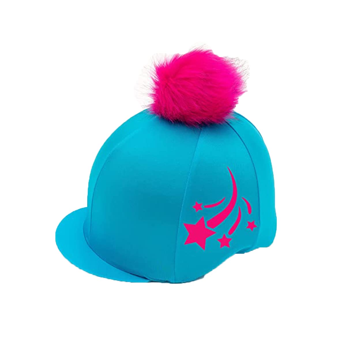 Luvponies Shooting Stars Riding Hat Silk, Turquoise/Pink