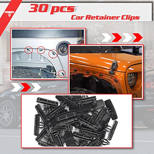 Image of OTUAYAUTO 30PCS Fender Flare Clip - Rocker Moulding Clip Replacement for Jeep Wrangler JK & Unlimited JK 2007-2018, Replace OEM: 68039280-AA
