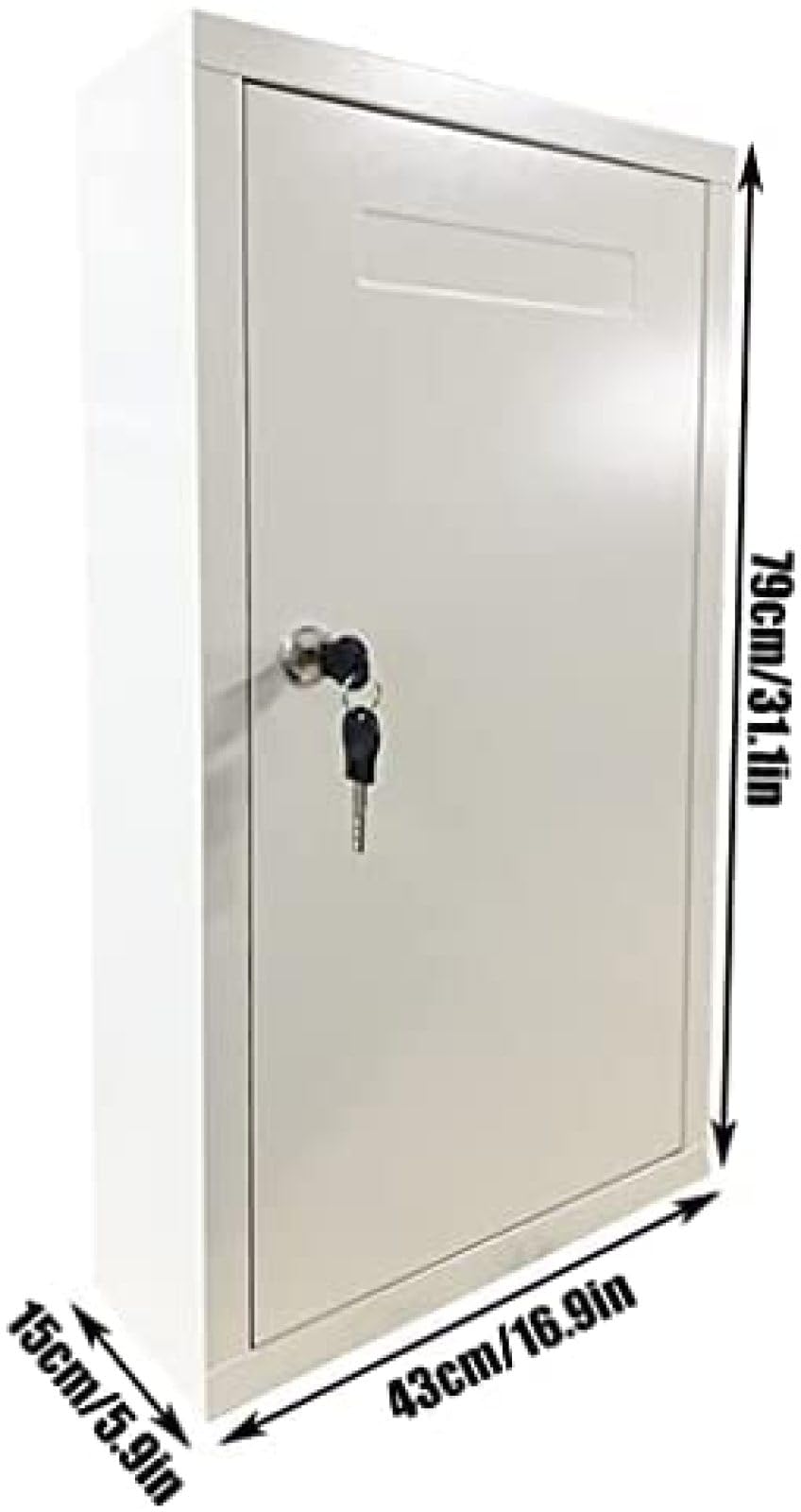 Inless - Armario de llaves de acero, con cerradura para montaje en pared, llaves para escuelas, fábricas, oficinas, color plateado