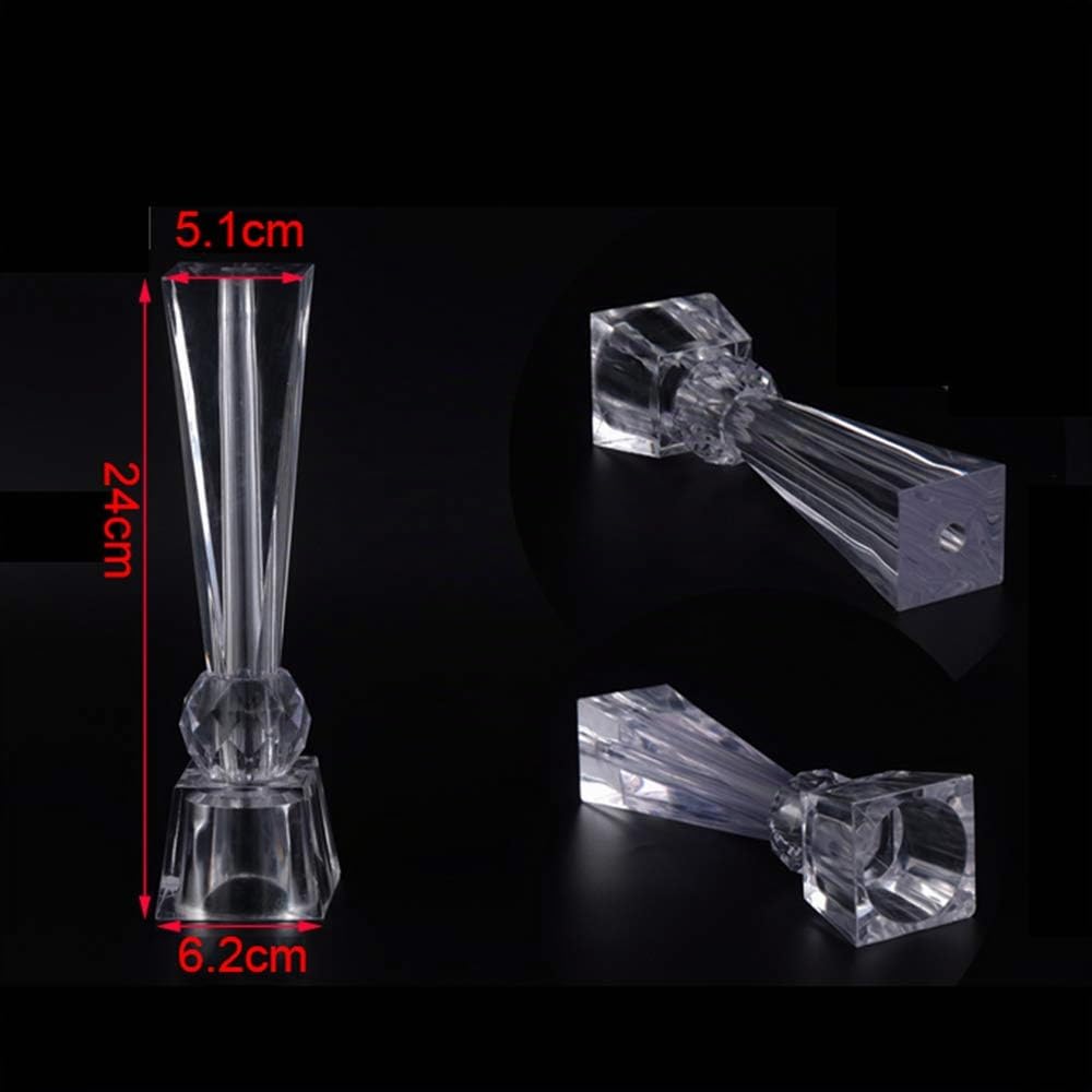 Gambe per mobili Acrilico 4, Gambe di Supporto per Tavolino in Plexiglass Trasparente, Adatte per Mobili TV, Piedini per Armadi da Pranzo, Gambe per Tavoli, ECC.