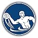 Water Polo Player Label Round Metal 0.75