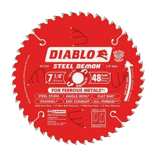 Diablo 7-1/4" Steel Demon SAW BLADE 48 Teeth Carbide Tip Ferrous Metal D0748CFX