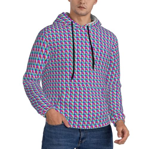 Sweat à capuche homme imprimé méduses colorées pour look casual et superposition multicouche