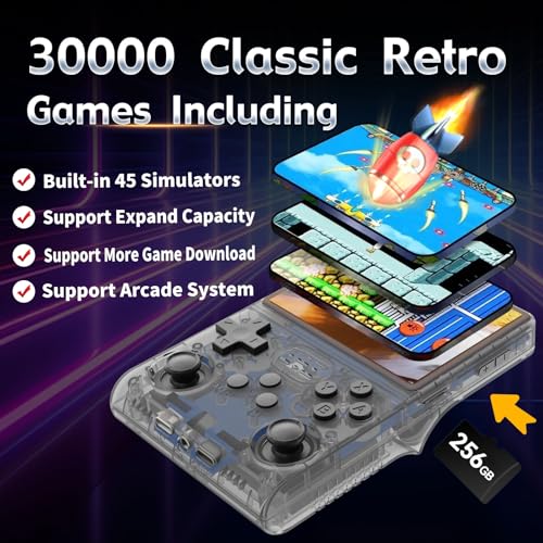 Gwalsnth R40S Pro Handheld Game Console, 30000 Hd Games Mini Portable Video Game Console, 3.5-Inch Ips Screen,256Gb Memory,Built In 45 Emulators,3800Mah Battery thumb #2