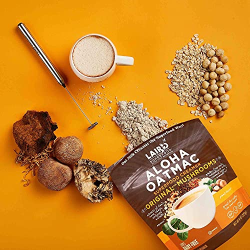 Image of Laird Superfood Aloha OatMac Original Coffee Creamer with Functional Mushrooms Chaga, Cordyceps, Lion's Mane and Maitake, Gluten Free, Non-GMO, Vegan, 8 oz. Bag, Pack of 1