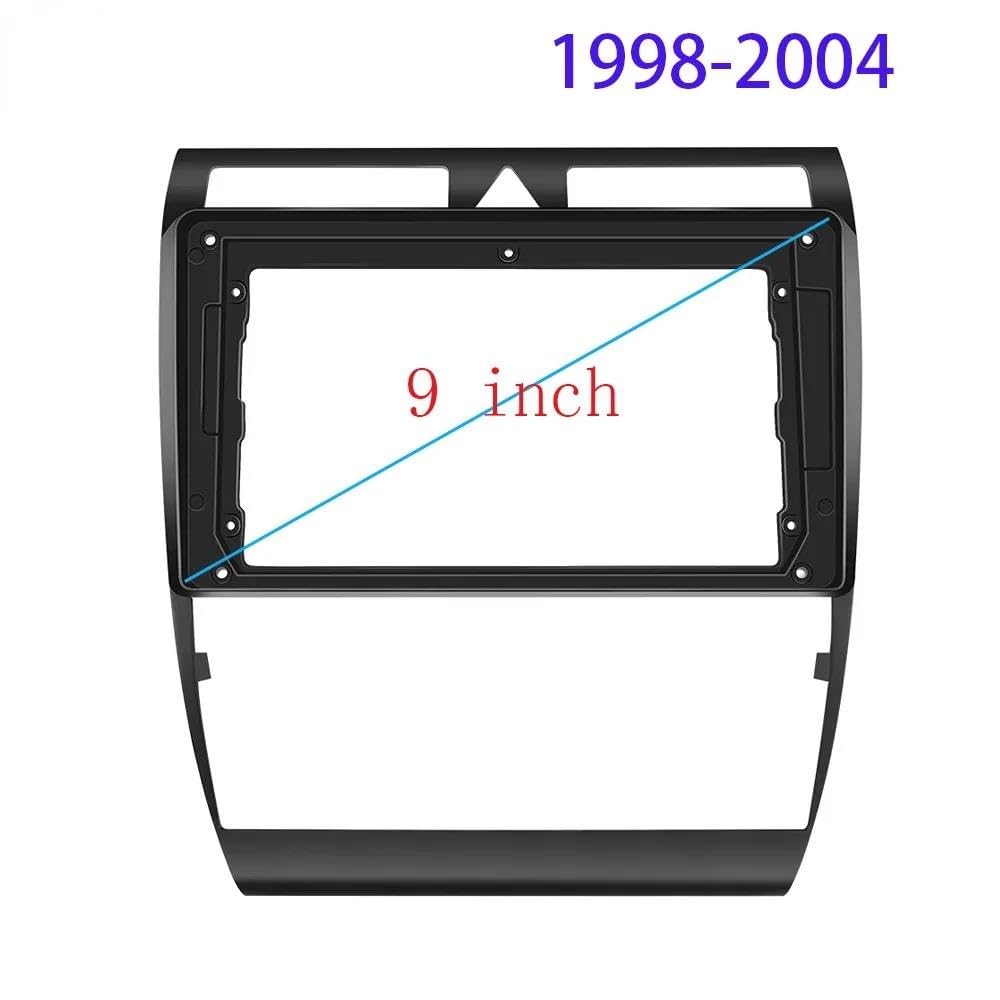 Marco de radio de coche Adaptador De Marco Salpicadero DVD Pantalla Grande 9 Pulgadas Para Audio Coche Kit Marco Panel Instalación Tablero 2Din Para A6 1998-2004 Panel Frame Trim