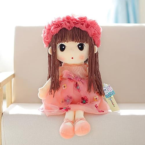 Miniatura 2 de ikasus Muñeca de bebé suave con ropa, muñeca de trapo Kawaii de 17.7 pulgadas, muñeca de peluche con falda de sombrero, juguete de princesa hecho a