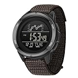 Orologio militare da uomo Commando per uomo, orologio sportivo, cinturino traspirante, calendario, sveglia, cronometro, contapassi, orologio digitale impermeabile 50 ATM, Caffè