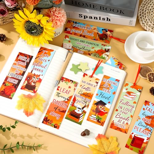 Marque-pages automne lot de 100 avec rubans pour Thanksgiving - 4