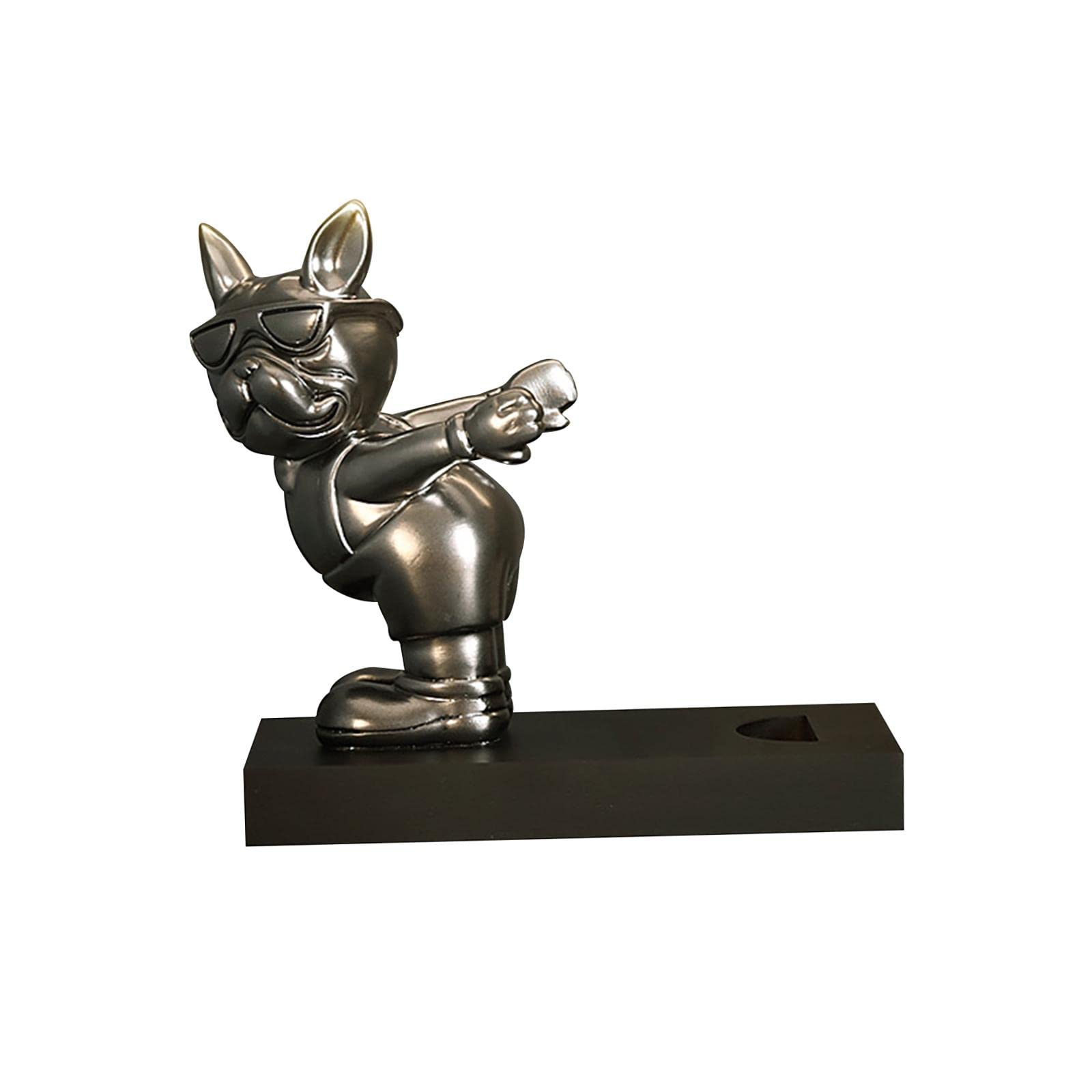 Espositore creativo per vino, ornamento scultura stand statua portabottiglie in resina artigianato per armadietto, casa, piano di lavoro, decorazione hotel (argento)