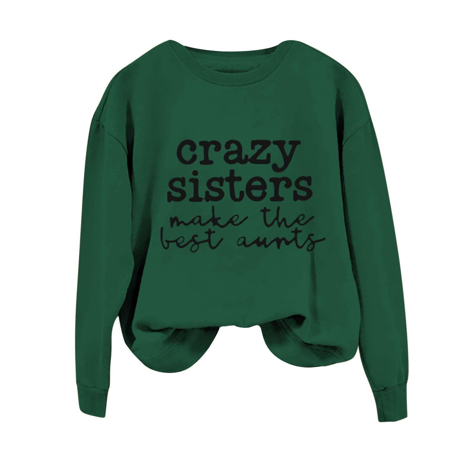 OCCOKOXXL Women's Casual Print Round Neck Long Sleeve Sweatshirt