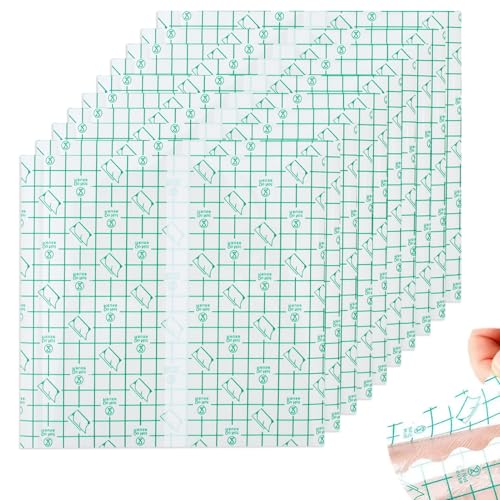 10 Piezas Vendaje Transparente Impermeable 20 * 20 cm,Vendaje Película PU,Vendaje para Tatuajes,Vendaje curativa,Cinta Película Protectores,Cinta Adhesiva para Deportes,Ducha,Nadar