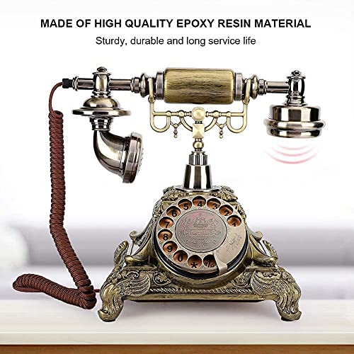 Image of Scizor Home Office Decor Landlines Fashion Creative Antique European Pastoral Retro Wired Phone, Nostalgic Style, Rotary Dial, with Resin Body, Used for Office Home Living Room Telephone Line