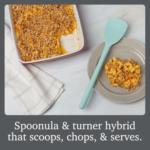 Image of Tovolo Flex Core Scoopula Silicone Multifunction Spoon Spatula Combo Aqua Seafoam Green, BPA Free Spatula Spoon Silicone Heat Resistant Scoopula, Scoop and Serve Spatula Combo Kitchen Utensils