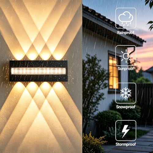 Applique murale intérieure et extérieure étanche IP65 à diffusion lumineuse haut et bas - 2