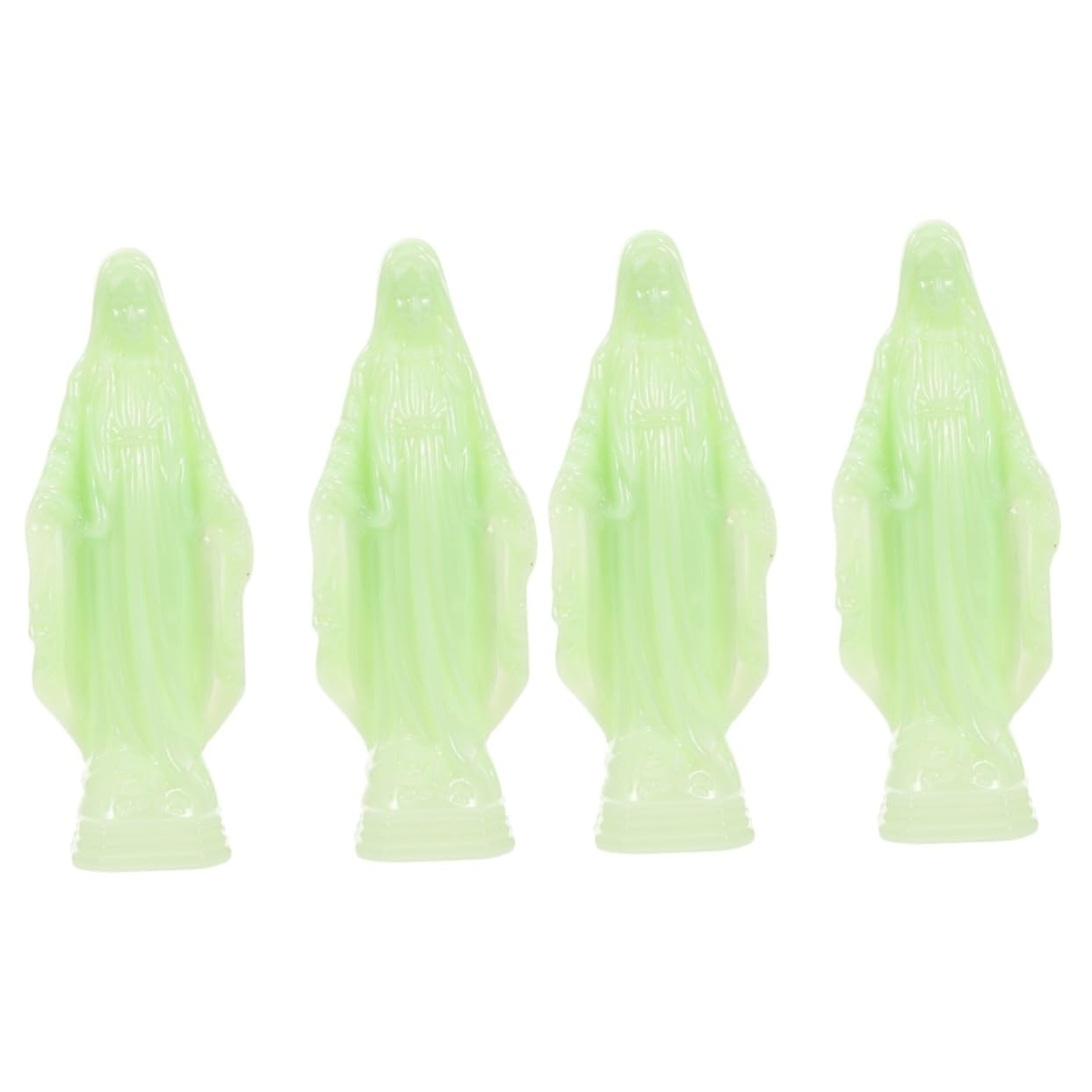 Cabilock 4 Piezas Adorno Virgen Luminosa Escultura Escultura Virgen Estatua del Santo Ornamento Virgen Estatua De Nuestra Señora De Guadalupe Maria Estatuilla Adorno María El Plastico