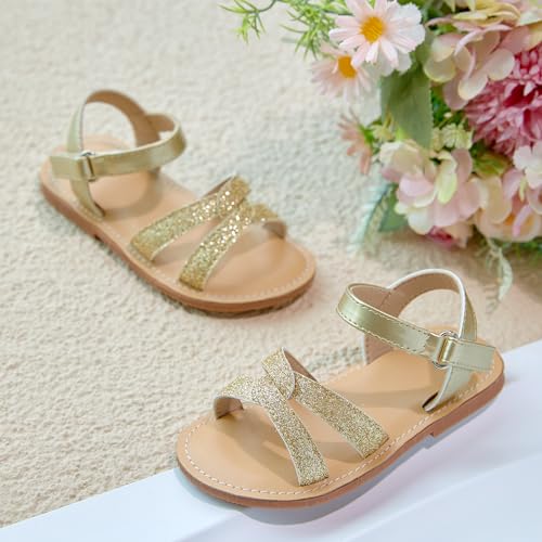 Image of Otter MOMO Girls Open Toe Princess Flat Sandals with Comfort Sole Summer Sandals