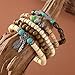 Long tiantian Boho Bracelets for Women Stackable Wooden Bracelet Western Beaded Bracelet Stack Boho Fashion Trendy Jewelry Gifts
