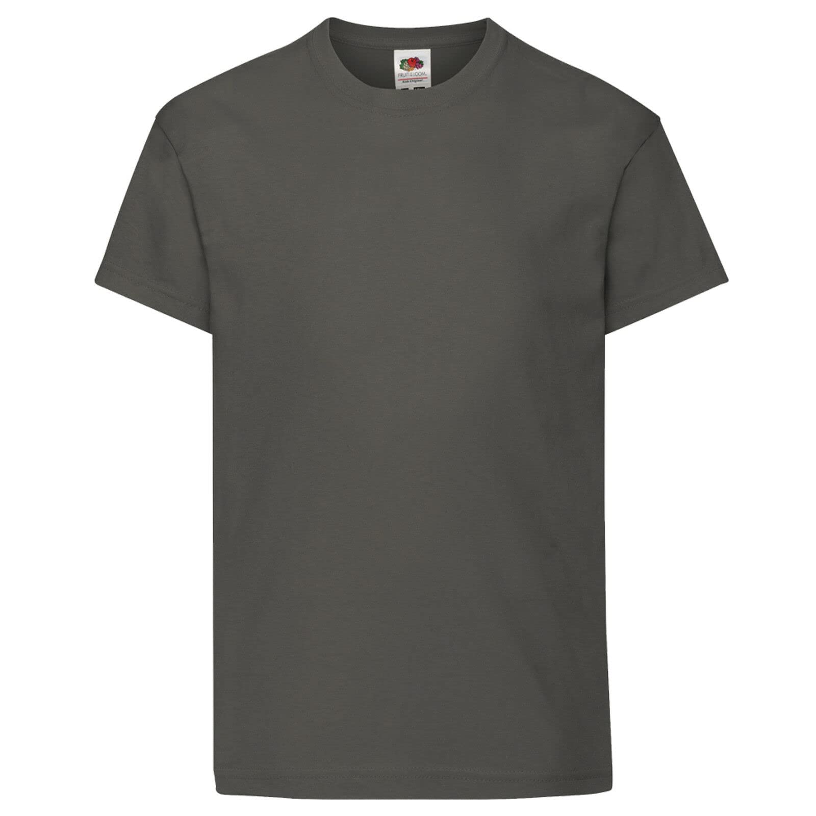 Fruit Of The Loom Unisex Mid Grey Original Short Sleeve T-Shirt In | Size: 5-6 Years