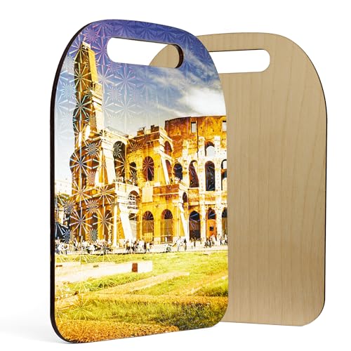 Tabla decorativa Italia – Tabla de servir de madera con diseño del Coliseo – Souvenir típico italiano – Ideal para quesos, tapas y aperitivos.