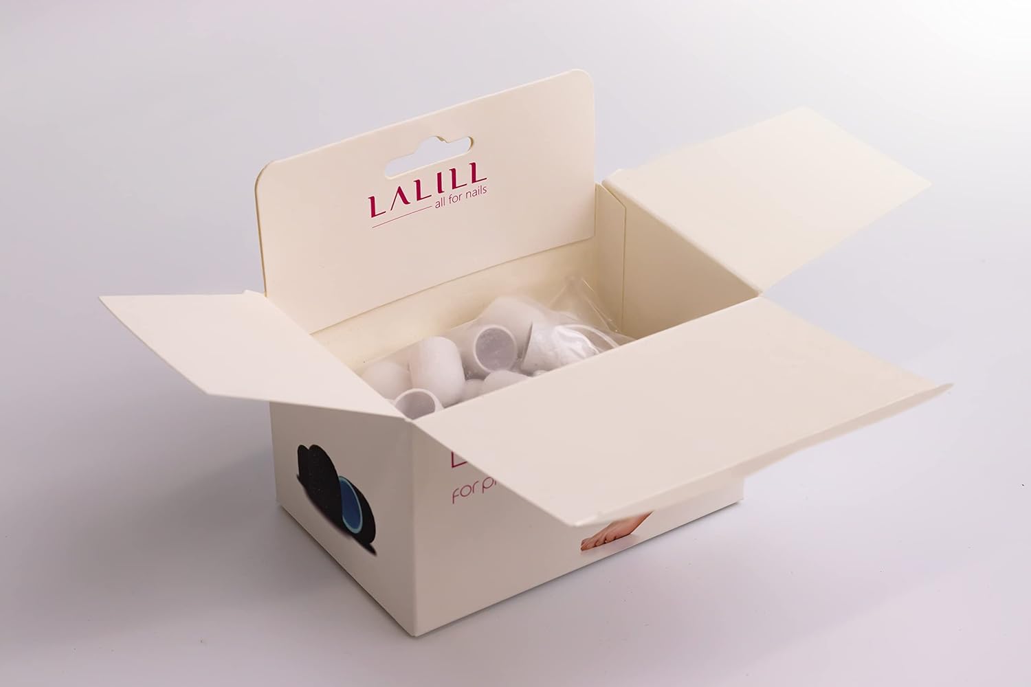 LALILL Cappucci Abrasivi 10mm Bianchi – Grana 150 – 100 Pezzi – Per Pedicure Elettrico, Podologia e Unghie - Accessori Fresa Professionale Piedi Manicure