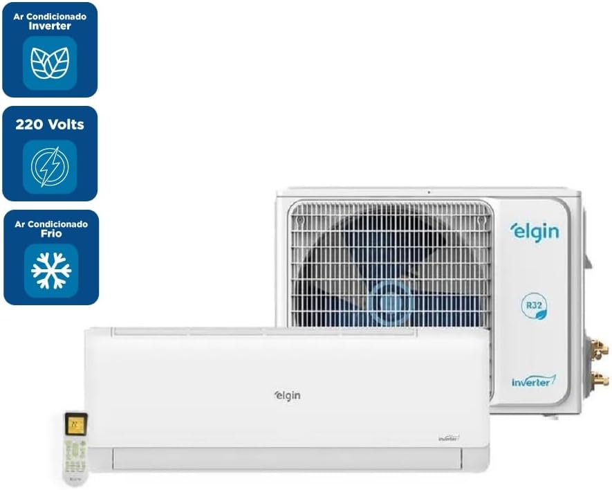 Ar Condicionado Split Hi Wall Elgin Eco Inverte II 12000 BTU/h Frio 45HJFE12C2CC – 220 Volts Ar Condicionado Split Hi Wall Elgin Eco Inverte II 12000 BTU/h Frio 45HJFE12C2CC – 220 Volts