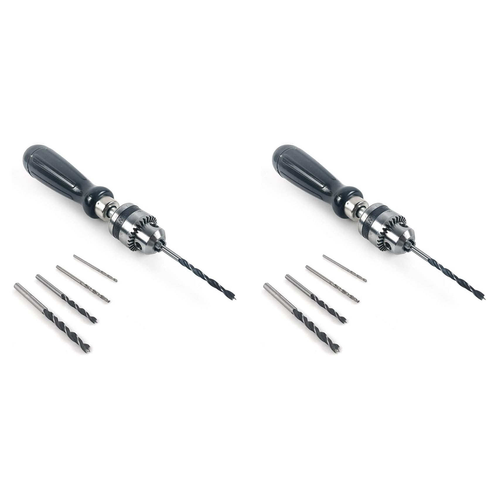 Jnchdghwa 2X Pin Vise Hand Drill Bits, Mini Twist Drill Bits Set, for Woodworking DIY Model Jewelry Walnut Amber