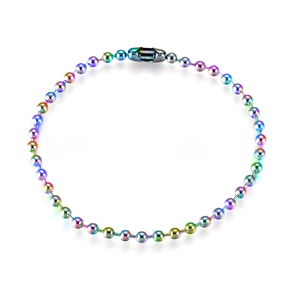 LZD 6-10" Stainless Steel Ball Chain Beads Bracelet Silver Gold Multicolor 2/4/6/8/10mm Bead P274