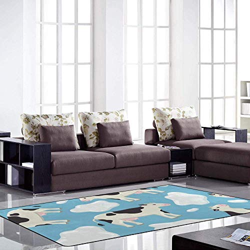Tapis de surface bleu antidérapant et doux pour isoler le sol du salon - 4