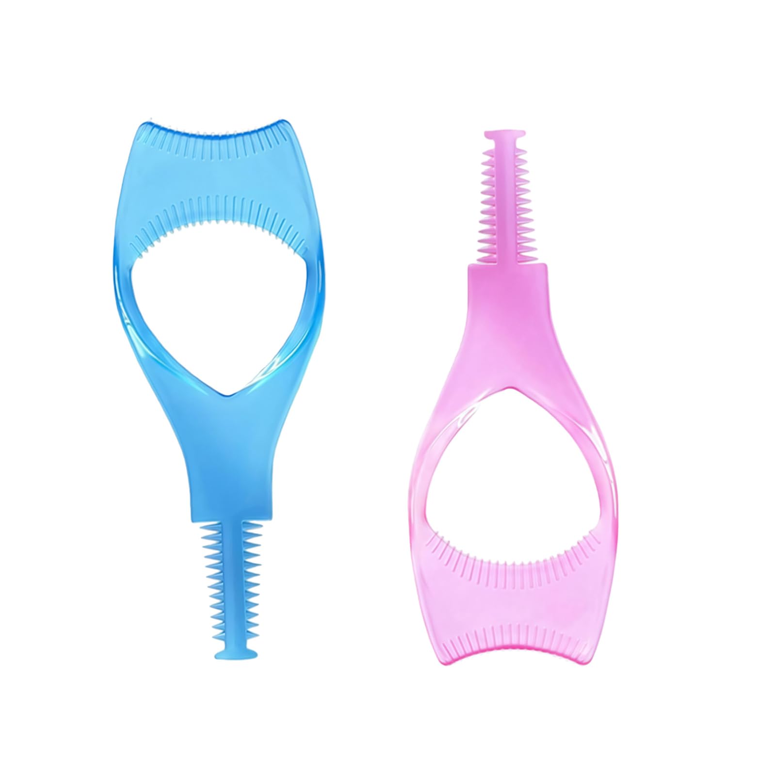 2 Pcs Eyelash Comb Tool Dual Ended Mascara Applicator with Upper and Lower Lash Separator Professional Makeup Tools for Women Girls (Pink + Blue)
