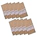 CISIXIN 10Pcs Pochette à Couverts Durable en Toile, Sac Toile Jute Dentelle Sac de Fourchette de Couteau