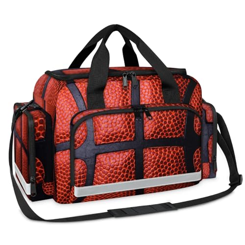 GzLeyigou First Aid Bags Empty, Red Basketball Lace Emergency Bag First Aid Kit Multiple Compartment Kit Carrier On Call Trauma Bag For Paramedics Emergency Medical Supplies Kit