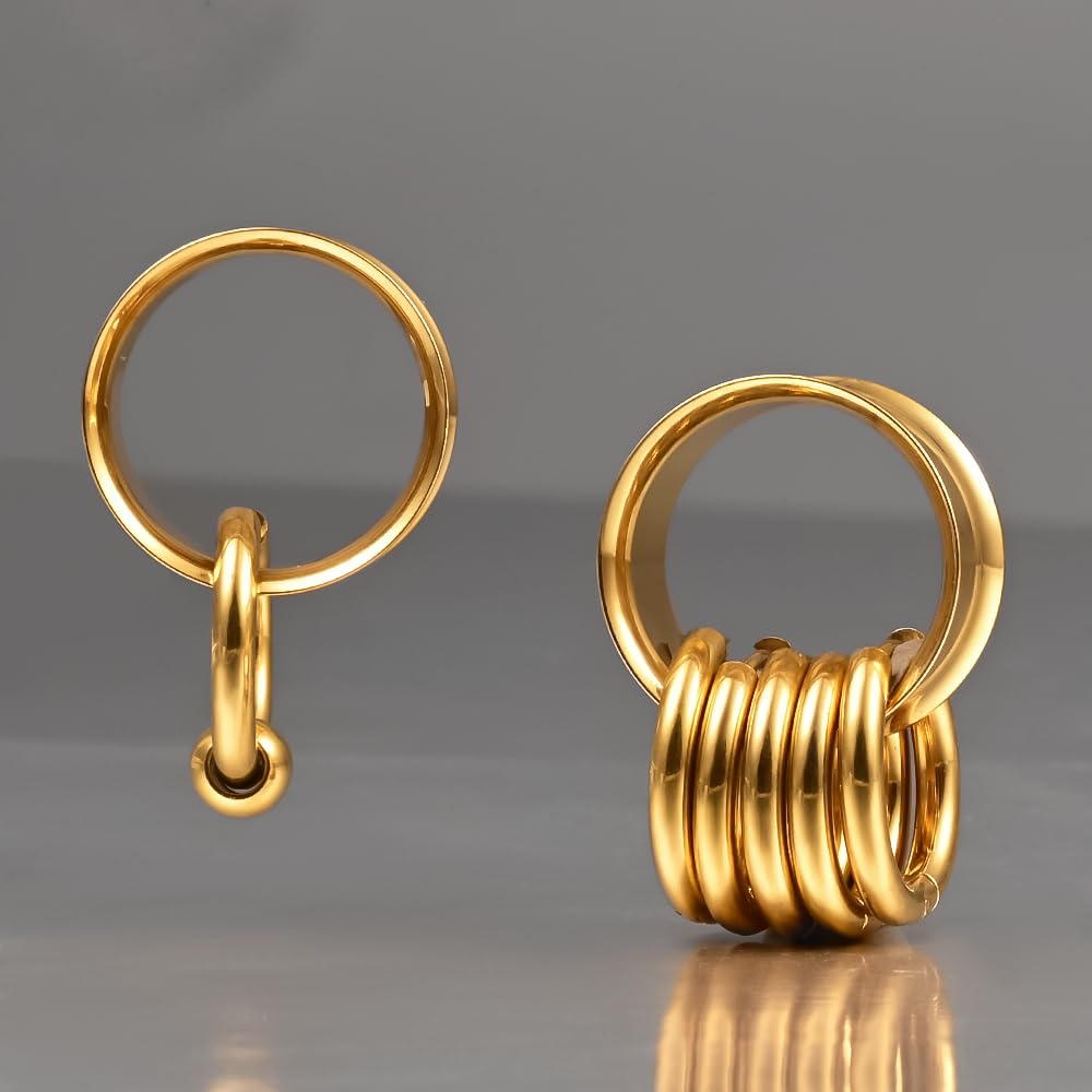 DOEARKO Flesh Tunnel Dilatatore Orecchio in Acciaio Inossidabile Calibri per Orecchie Double Flared Seashell Tunnel Ear Stretching Piercing Corpo Gioielli per Uomini e Donne 8-19mm