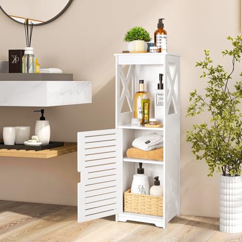 YIGANG-Waterproof-Bathroom-CabinetsWhite-Bathroom-Storage-Shelf-Organizer-Cupboard-with-Daily-use-Layer-and-1-Cupboard-Door-XX YIGANG Waterproof Bathroom CabinetsWhite Bathroom Storage Shelf Organizer Cupboard with Daily use Layer and 1 Cupboard Door XX