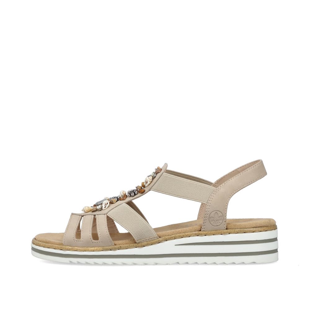 Rieker Damen Riemchen-Sandalen V0649-62 Weite Schmal Pull-on