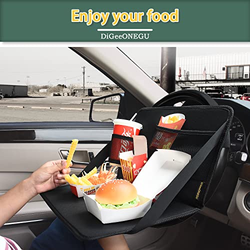 Digeeonegu Steering Wheel Tray Car Food Tray For Eating Car Table Tray For Laptop Adjustable & Stable Car Laptop Desk With Mesh Pocket Cup Holder #TOP2