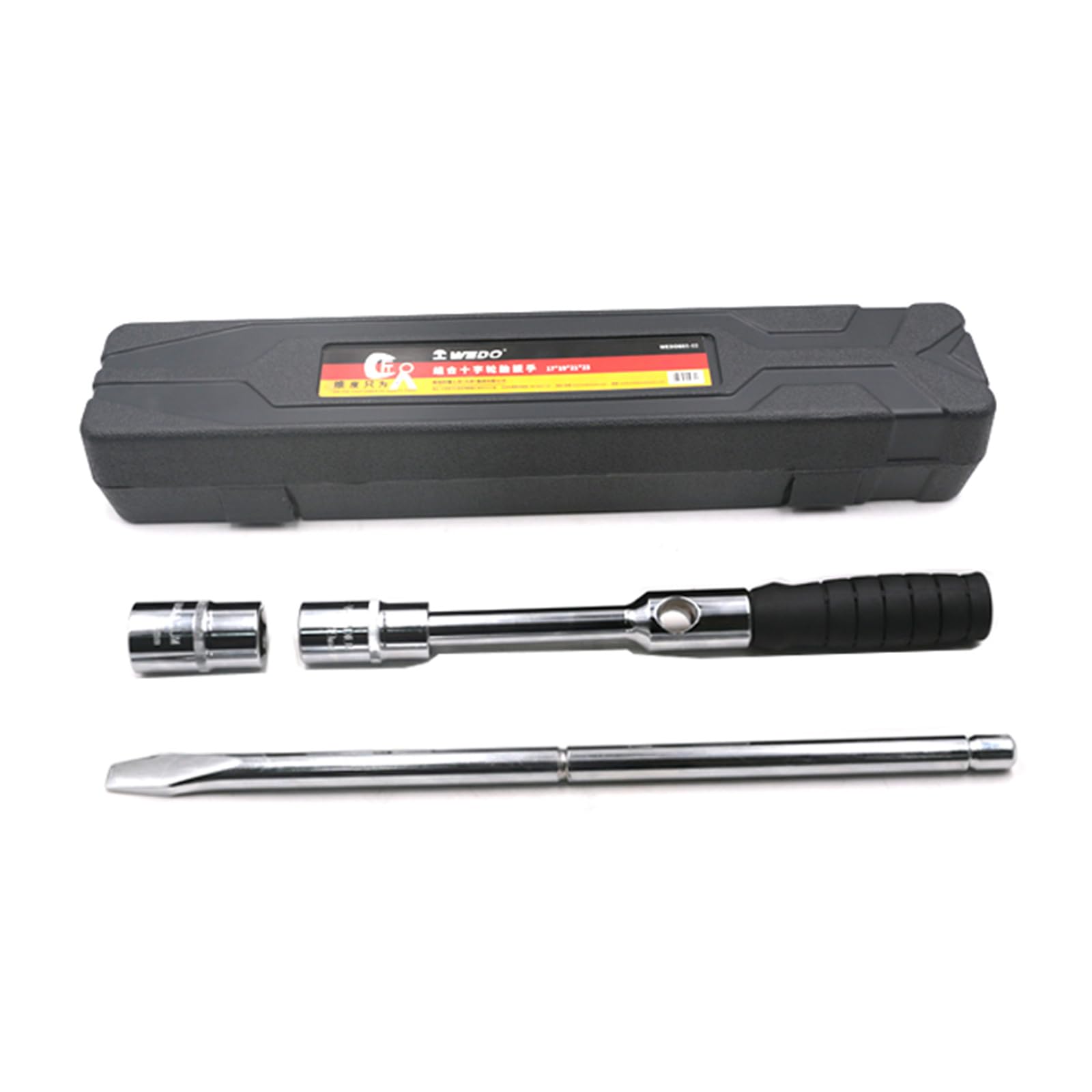 WEDO Juego de llaves deVaso para neumáticos cruzados,llave de lengüeta,llave de tuerca de rueda cruzada con funda de almacenamiento,tamaño 17mm/19mm,21mm/23mm,longitud 400mm,acero CR-V,herramientas