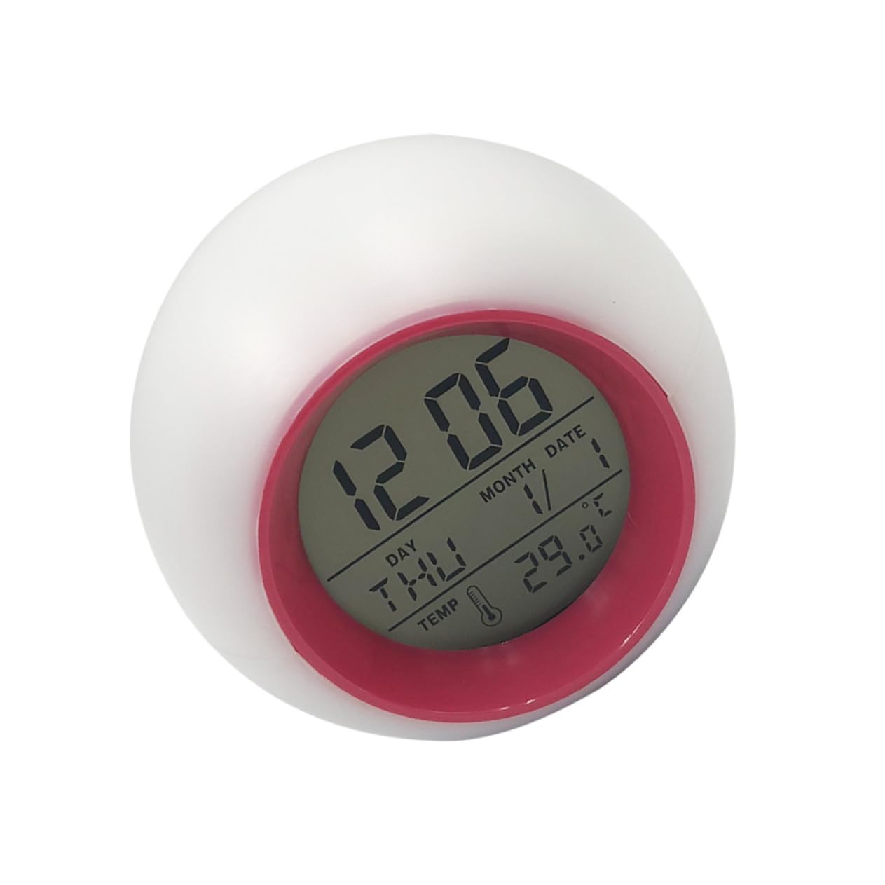 PRETYZOOM 3stücke Runde Bunte Alarmuhr Mit Kalender Und Nachtlicht Kinderwecker Für Nachttisch Thermometer Ohne Batterie Zufälligen Farben